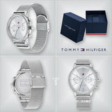 Buy Shop Tommy Hilfiger Blake Diamonds Silver Dial Silver Mesh Bracelet Watch for Women - 1782301 USA Online