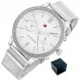 Buy Shop Tommy Hilfiger Blake Diamonds Silver Dial Silver Mesh Bracelet Watch for Women - 1782301 USA Online