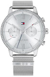 Buy Shop Tommy Hilfiger Blake Diamonds Silver Dial Silver Mesh Bracelet Watch for Women - 1782301 USA Online