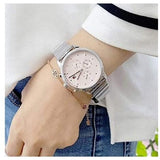 Buy Shop Tommy Hilfiger Blake Pink Dial Silver Steel Strap Watch for Women - 1781904 USA Online