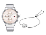 Buy Shop Tommy Hilfiger Blake Pink Dial Silver Steel Strap Watch for Women - 1781904 USA Online