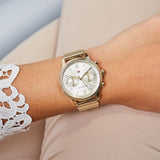 Buy Shop Tommy Hilfiger Blake Quartz Gold Dial Gold Mesh Bracelet Watch for Women - 1782302 USA Online