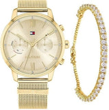 Buy Shop Tommy Hilfiger Blake Quartz Gold Dial Gold Mesh Bracelet Watch for Women - 1782302 USA Online