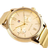 Buy Shop Tommy Hilfiger Blake Quartz Gold Dial Gold Mesh Bracelet Watch for Women - 1782302 USA Online