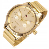Buy Shop Tommy Hilfiger Blake Quartz Gold Dial Gold Mesh Bracelet Watch for Women - 1782302 USA Online
