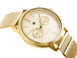 Buy Shop Tommy Hilfiger Blake Quartz Gold Dial Gold Mesh Bracelet Watch for Women - 1782302 USA Online