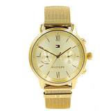 Buy Shop Tommy Hilfiger Blake Quartz Gold Dial Gold Mesh Bracelet Watch for Women - 1782302 USA Online