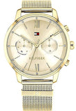 Buy Shop Tommy Hilfiger Blake Quartz Gold Dial Gold Mesh Bracelet Watch for Women - 1782302 USA Online