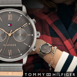 Buy Shop Tommy Hilfiger Blake Quartz Grey Dial Silver Mesh Bracelet Watch for Men - 1782304 USA Online
