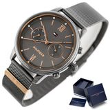 Buy Shop Tommy Hilfiger Blake Quartz Grey Dial Silver Mesh Bracelet Watch for Men - 1782304 USA Online
