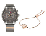 Buy Shop Tommy Hilfiger Blake Quartz Grey Dial Silver Mesh Bracelet Watch for Men - 1782304 USA Online