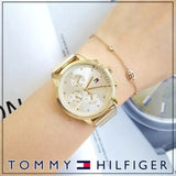 Buy Shop Tommy Hilfiger Blake White Dial Gold Steel Strap Watch for Women - 1781905 USA Online