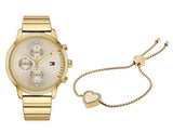 Buy Shop Tommy Hilfiger Blake White Dial Gold Steel Strap Watch for Women - 1781905 USA Online