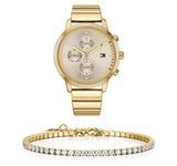 Buy Shop Tommy Hilfiger Blake White Dial Gold Steel Strap Watch for Women - 1781905 USA Online
