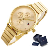 Buy Shop Tommy Hilfiger Blake White Dial Gold Steel Strap Watch for Women - 1781905 USA Online