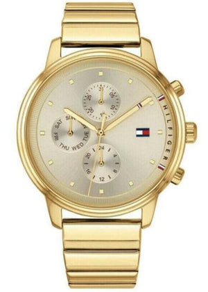 Buy Shop Tommy Hilfiger Blake White Dial Gold Steel Strap Watch for Women - 1781905 USA Online