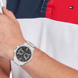 Buy Shop Tommy Hilfiger Blaze Chronograph Black Dial Silver Steel Strap Watch For Men - 1792029 USA Online