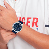 Buy Shop Tommy Hilfiger Blaze Chronograph Blue Dial Blue Rubber Strap Watch For Men - 1792027 USA Online