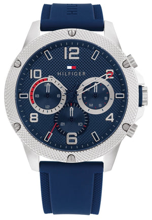 Buy Shop Tommy Hilfiger Blaze Chronograph Blue Dial Blue Rubber Strap Watch For Men - 1792027 USA Online