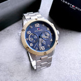 Buy Shop Tommy Hilfiger Blaze Chronograph Blue Dial Silver Steel Strap Watch for Men - 1792031 USA Online