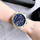 Buy Shop Tommy Hilfiger Blaze Chronograph Blue Dial Silver Steel Strap Watch for Men - 1792031 USA Online
