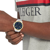 Buy Shop Tommy Hilfiger Blaze Chronograph Blue Dial Silver Steel Strap Watch for Men - 1792031 USA Online