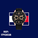 Buy Shop Tommy Hilfiger Blaze Multifunction Black Dial Black Rubber Strap Watch For Men - 1792028 USA Online