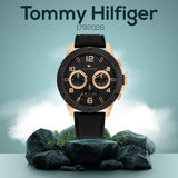 Buy Shop Tommy Hilfiger Blaze Multifunction Black Dial Black Rubber Strap Watch For Men - 1792028 USA Online