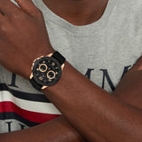 Buy Shop Tommy Hilfiger Blaze Multifunction Black Dial Black Rubber Strap Watch For Men - 1792028 USA Online