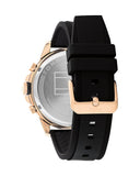 Buy Shop Tommy Hilfiger Blaze Multifunction Black Dial Black Rubber Strap Watch For Men - 1792028 USA Online