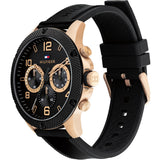 Buy Shop Tommy Hilfiger Blaze Multifunction Black Dial Black Rubber Strap Watch For Men - 1792028 USA Online