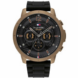 Buy Shop Tommy Hilfiger Blaze Multifunction Black Dial Black Rubber Strap Watch For Men - 1792028 USA Online