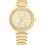 Tommy Hilfiger Joy Analog Gold Dial Gold Steel Strap Watch For Women - 1782536