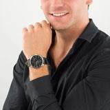 Buy Shop Tommy Hilfiger Brad Chronograph Black Dial Black Leather Strap Watch For Men - 1710391 USA Online