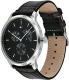 Buy Shop Tommy Hilfiger Brad Chronograph Black Dial Black Leather Strap Watch For Men - 1710391 USA Online