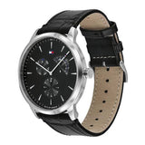 Buy Shop Tommy Hilfiger Brad Chronograph Black Dial Black Leather Strap Watch For Men - 1710391 USA Online