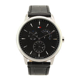 Buy Shop Tommy Hilfiger Brad Chronograph Black Dial Black Leather Strap Watch For Men - 1710391 USA Online