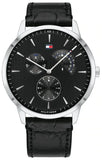 Buy Shop Tommy Hilfiger Brad Chronograph Black Dial Black Leather Strap Watch For Men - 1710391 USA Online