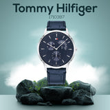 Buy Shop Tommy Hilfiger Brad Chronograph Quartz Blue Dial Blue Leather Strap Watch For Men - 1710387 USA Online