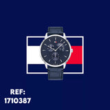 Buy Shop Tommy Hilfiger Brad Chronograph Quartz Blue Dial Blue Leather Strap Watch For Men - 1710387 USA Online