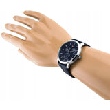 Buy Shop Tommy Hilfiger Brad Chronograph Quartz Blue Dial Blue Leather Strap Watch For Men - 1710387 USA Online