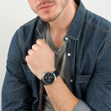 Buy Shop Tommy Hilfiger Brad Chronograph Quartz Blue Dial Blue Leather Strap Watch For Men - 1710387 USA Online