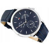 Buy Shop Tommy Hilfiger Brad Chronograph Quartz Blue Dial Blue Leather Strap Watch For Men - 1710387 USA Online