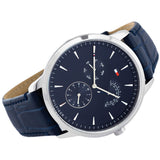 Buy Shop Tommy Hilfiger Brad Chronograph Quartz Blue Dial Blue Leather Strap Watch For Men - 1710387 USA Online