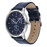Buy Shop Tommy Hilfiger Brad Chronograph Quartz Blue Dial Blue Leather Strap Watch For Men - 1710387 USA Online