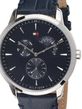 Buy Shop Tommy Hilfiger Brad Chronograph Quartz Blue Dial Blue Leather Strap Watch For Men - 1710387 USA Online