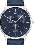 Buy Shop Tommy Hilfiger Brad Chronograph Quartz Blue Dial Blue Leather Strap Watch For Men - 1710387 USA Online