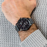 Buy Shop Tommy Hilfiger Brad Chronograph Quartz Grey Dial Grey Leather Strap Watch For Men - 1710388 USA Online