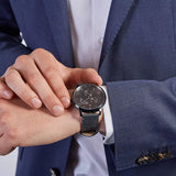 Buy Shop Tommy Hilfiger Brad Chronograph Quartz Grey Dial Grey Leather Strap Watch For Men - 1710388 USA Online