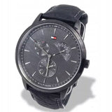 Buy Shop Tommy Hilfiger Brad Chronograph Quartz Grey Dial Grey Leather Strap Watch For Men - 1710388 USA Online
